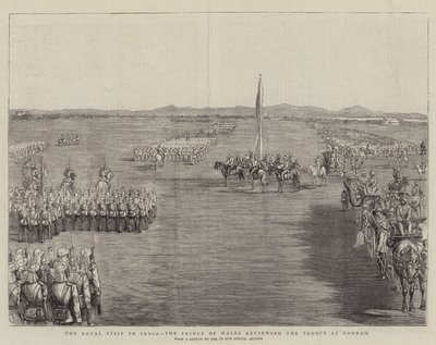 The Royal Visit to India, the Prince of Wales reviewing the Troops at Poonah by Alfred Chantrey Corbould